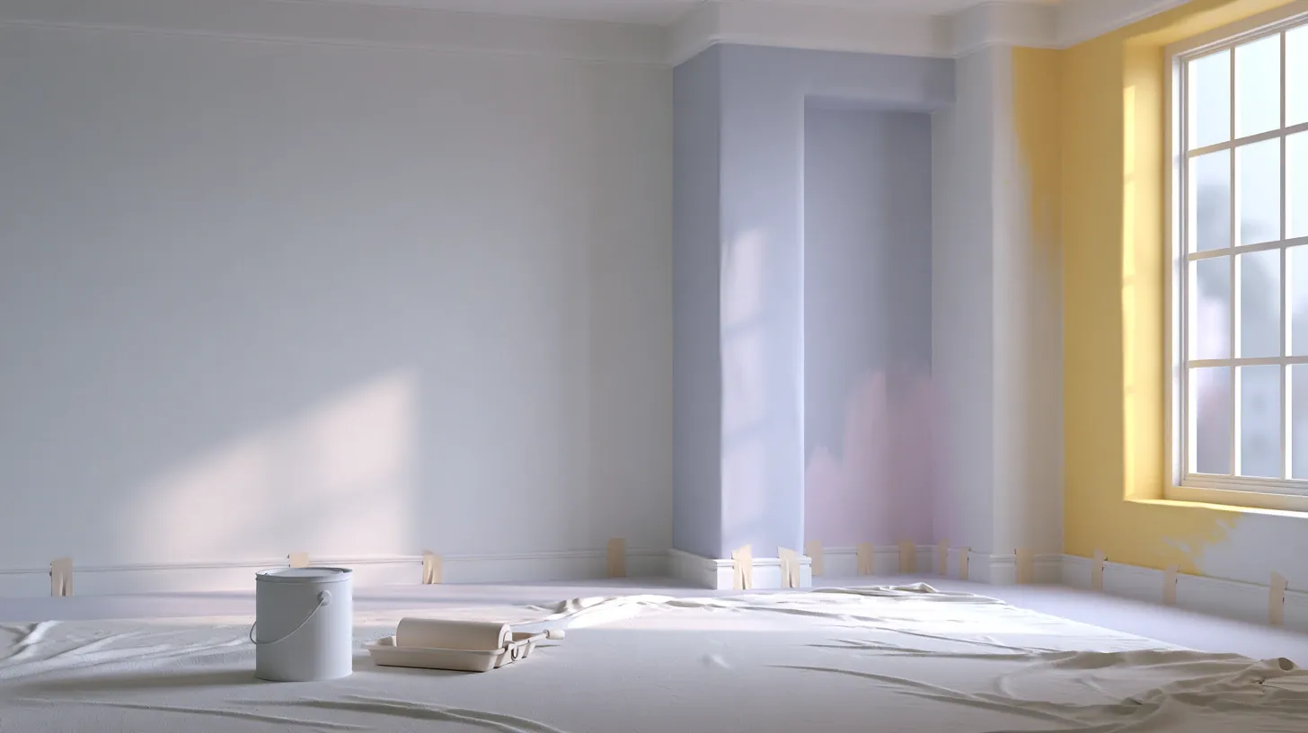 Ambiance : pièce en cours de préparation avant peinture